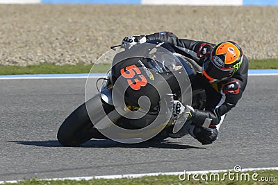 Moto2 test at Jerez racetrack - Day 2. Editorial Stock Photo