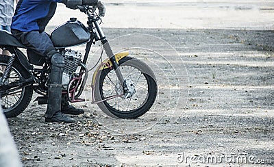 Motoball, teens play motoball on motorcycles with a ball, motorcycling Stock Photo