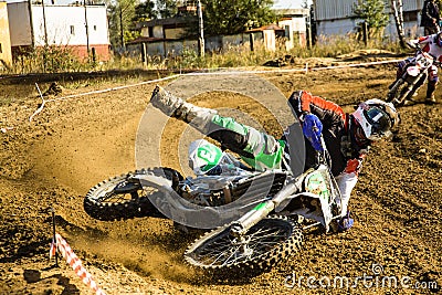 Motocross accident - crash Stock Photo