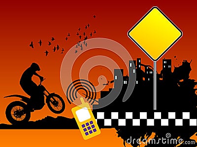 Motocross background Vector Illustration