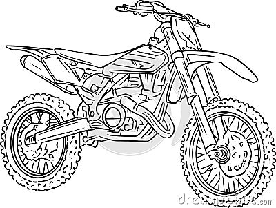 Motocross bike. Enduro sport. Vehicles for off-road driving. Vector Illustration