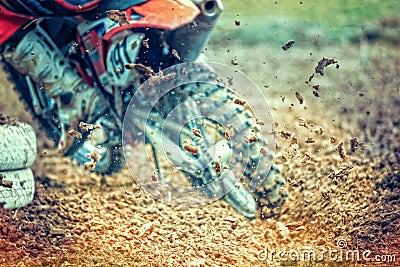 Motocross bike rear mud Stock Photo