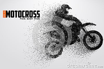 Motocross drivers silhouette. Vector illustration Vector Illustration