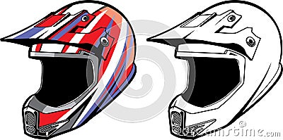 Motocross helmet Vector Illustration