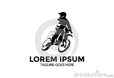 Motocross logo. sport. vector illustration. editable Vector Illustration