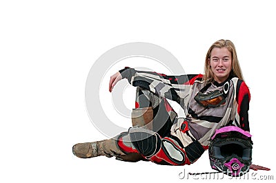 Motocross Motorcycle Girl Stock Photo