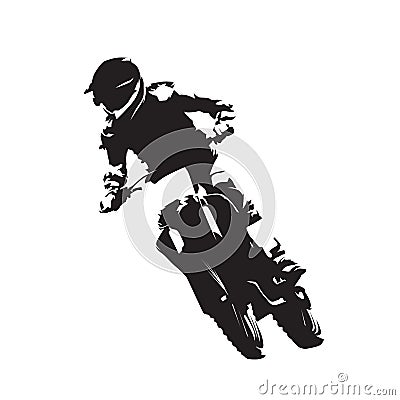 Motocross racing, fmx vector isolated silhouette Vector Illustration