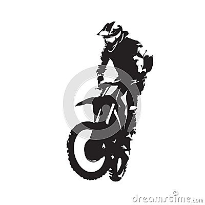 Motocross rider vector isolated silhouette Vector Illustration