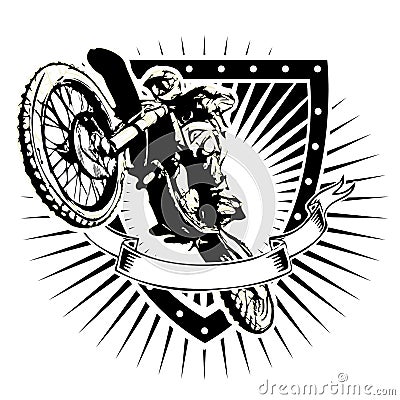 Motocross shield Vector Illustration