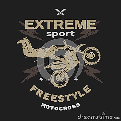 Motocross sport. Free style. Vector Illustration