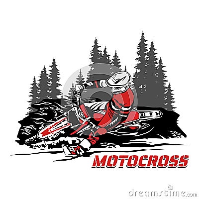 Motocross sport logo icon design Vector Illustration