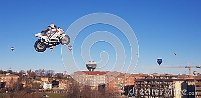 Hot air balloons motobyke Motogp Editorial Stock Photo