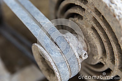 Motor,belt,rust,worn-out,black Stock Photo