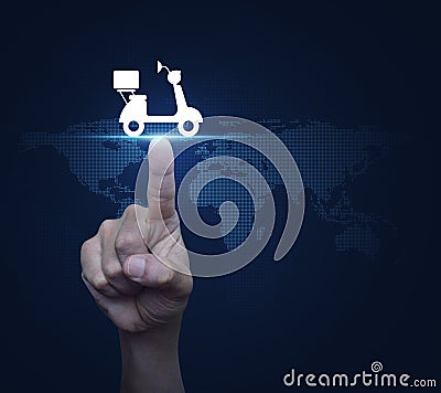 Motor bike delivery service concept, Elements of this image furn Stock Photo