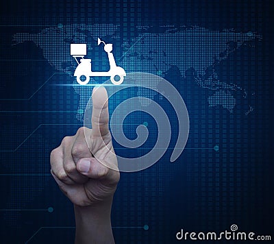 Motor bike delivery service concept, Elements of this image furn Stock Photo