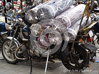 Motor Bike Delivery Vehicle, Seoul Editorial Stock Photo