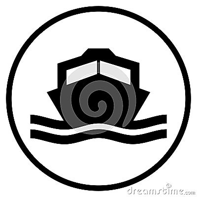 Motor Boat icon in black circle Stock Photo