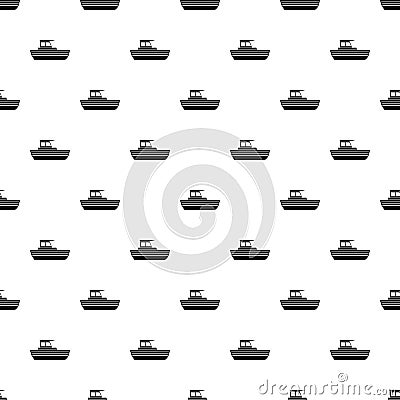 Motor boat pattern, simple style Vector Illustration