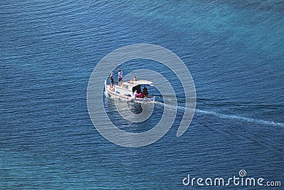 Motor boat with people Editorial Stock Photo