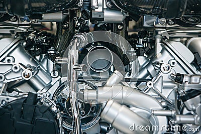 Motor or car engine inside. Technology background Stock Photo