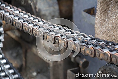 Motor chain and gear Stock Photo