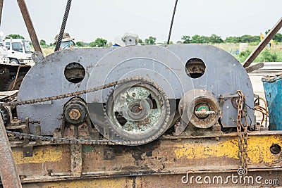 Motor chain and gear Stock Photo