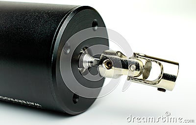 Motor coupling to reduce vibration and smooth start and running of mechanism. Stock Photo