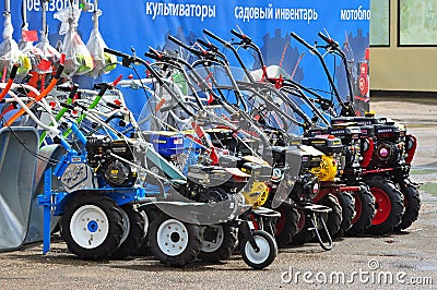 Motor Cultivators. Farmimg Equipment. Editorial Stock Photo