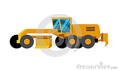 Motor grader minimalistic icon Vector Illustration