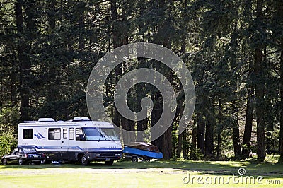 Motor Home Vintage Car boats Editorial Stock Photo