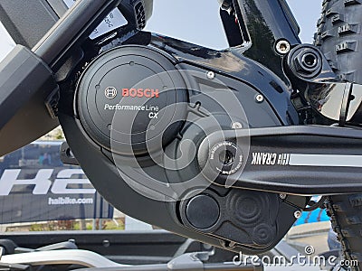 Bosch Motor Hybrid Electric Bike Editorial Stock Photo