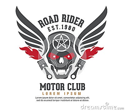 Motor logo graphic design. logo, Sticker, label, arm Vector Illustration