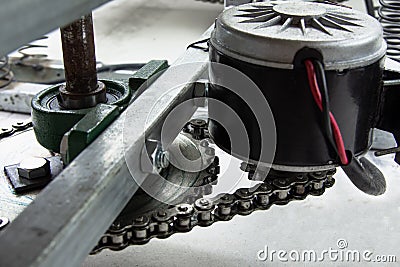 Motor machine belt and gear. Stock Photo