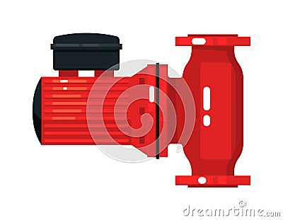 Motor operated flanged water gate valve equipment Vector Illustration