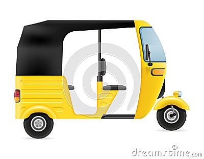Motor rickshaw tuk-tuk indian taxi transport vector illustration Vector Illustration