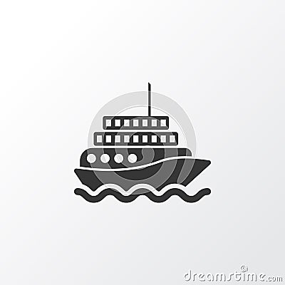 Motor Ship Icon Symbol. Premium Quality Isolated Yacht Element In Trendy Style. Vector Illustration