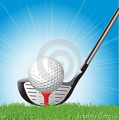 golf bal on tee Vector Illustration