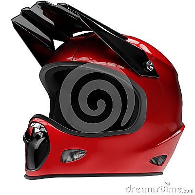 Motor Sport Full Face Helmet Isolated Stock Photo