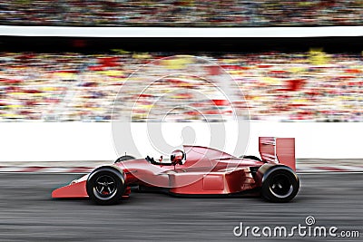 Motor sports red race car side view Stock Photo