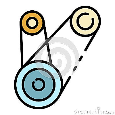 Motor timing belt icon color outline vector Vector Illustration