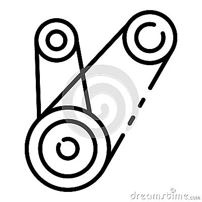 Motor timing belt icon, outline style Vector Illustration