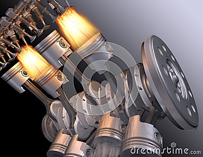 Motor V8. Stock Photo