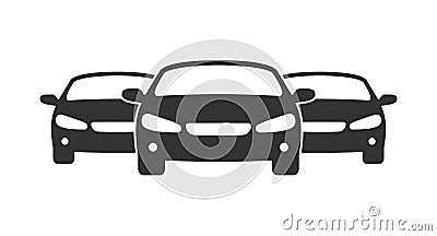 Motor vehicles or car motorcade graphic sign Cartoon Illustration