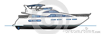 Motor yacht Vector Illustration