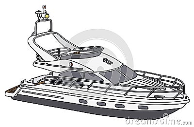 Motor yacht Vector Illustration