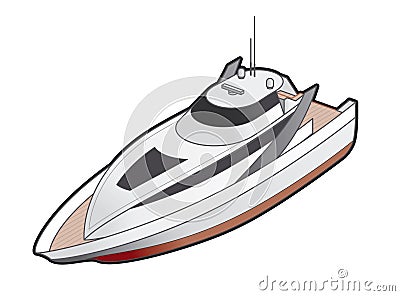 Motor Yacht Icon. Design Elements 41j Vector Illustration