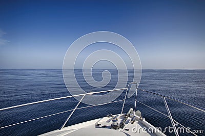 Motor yacht sailing Stock Photo