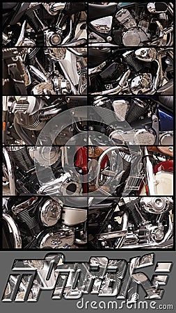 Motorbike chromic engines Stock Photo