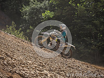 Motorbike driving uphill Editorial Stock Photo