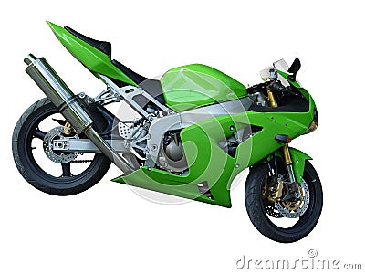 Motorbike green Stock Photo